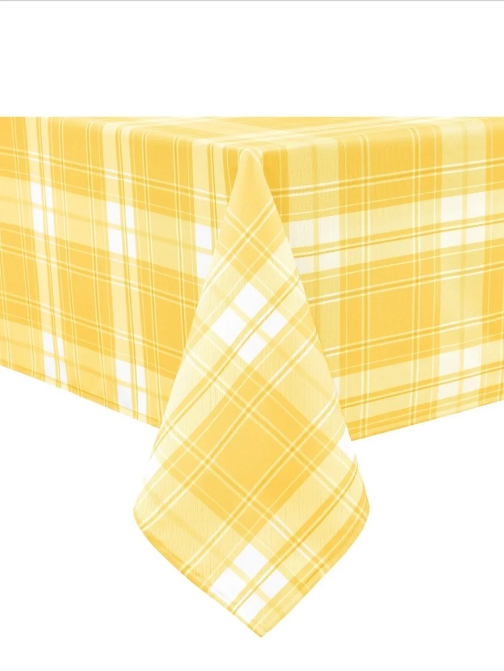Buffalo Plaid Checkered Tablecloth 100% Polyester Waterproof 54x80” YELLOW